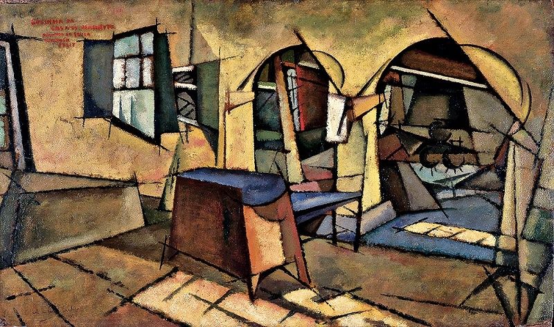 Obra de Amadeo de Souza-Cardoso - "A Cozinha da Casa de Manhufe" -, de 1913, um óleo sobre madeira Obra de Amadeo de Souza-Cardoso - "A Cozinha da Casa de Manhufe" -, de 1913, um óleo sobre madeira