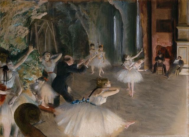 "The Rehearsal on the Stage" de Edgar Degas