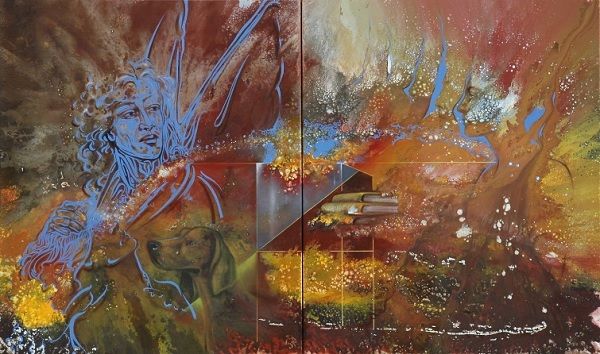 Transmigração(díptico), 2018 | Óleo sobre tela, 120x200 cm Transmigração(díptico), 2018 | Óleo sobre tela, 120x200 cm