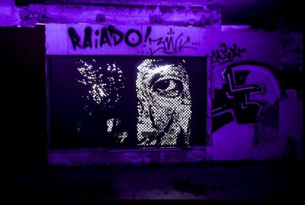 Um excerto da obra inédita de Vhils no palco Cave_Daniel Rocha