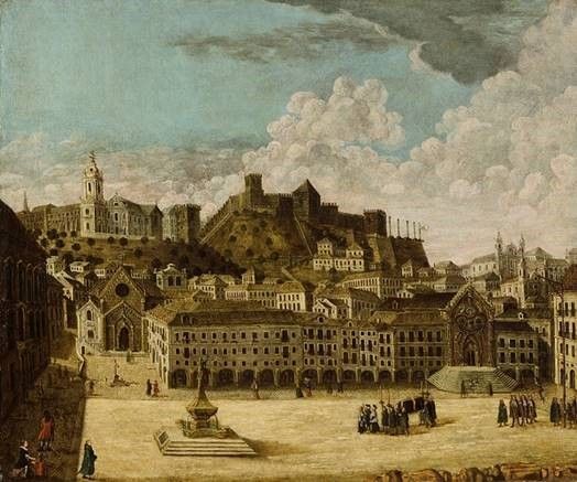 Praça do Rossio antes de 1755 (autor desconhecido).