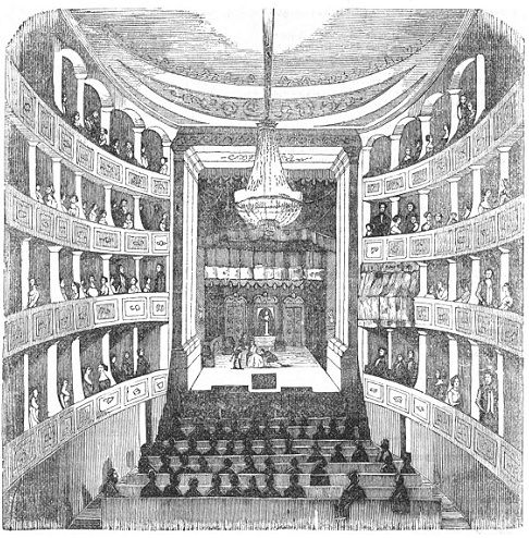 Ilustração do Teatro D. Fernando [Revista popular, nº 37, 1849, p. 721]