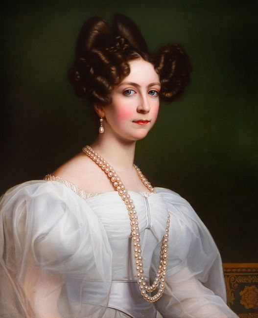 Retrato da segunda imperatriz do Brasil e duquesa de Bragança, segunda mulher de D. Pedro IV, D. Amélia de Leuchtenberg (1812-1873)