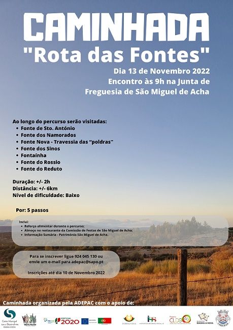 Caminhada Rota das Fontes em S. Miguel de Acha | e-cultura