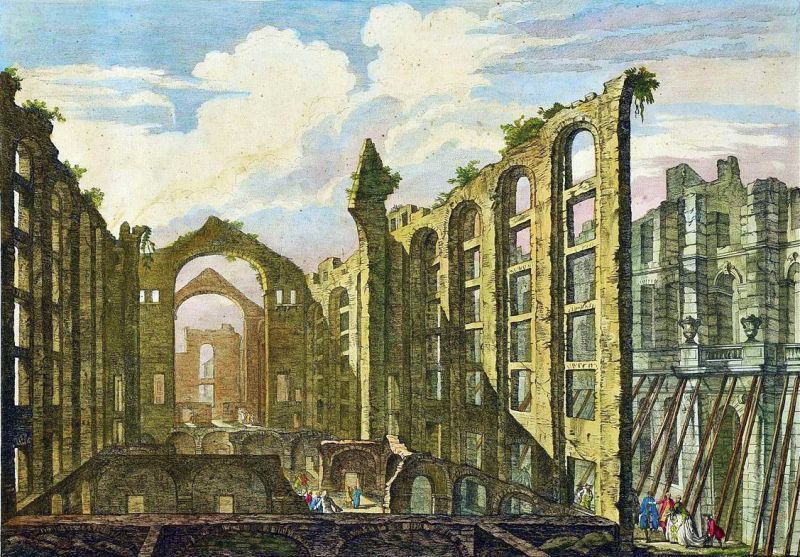 Ruínas da Ópera do Tejo após o Terramoto de 1755 (Jacques Philippe Le Bas, 1757) Ruínas da Ópera do Tejo após o Terramoto de 1755 (Jacques Philippe Le Bas, 1757)