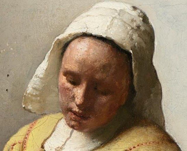 Pormenor da pintura "A Leiteira" de Johannes Vermeer (1632-1675)
