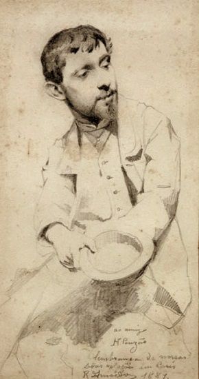 Retrato de Henrique Pousão, por Rodolfo Amoedo em 1881