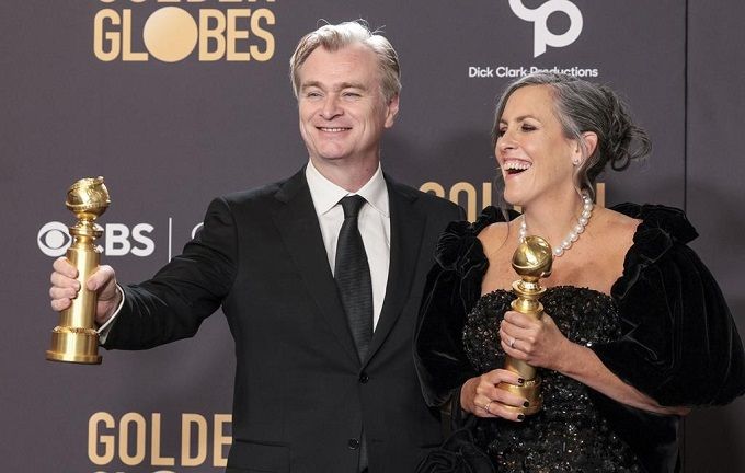 Christopher Nolan e Emma Thomas. Foto: Allison Dinner/EPA