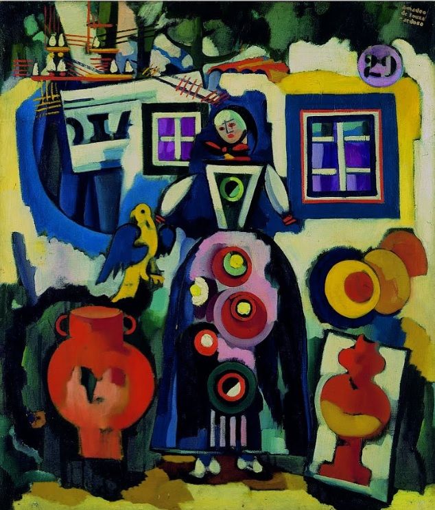 "Canção Popular e Pássaro do Brasil" de Amadeo de Souza-Cardoso (Óleo sobre tela, c. 1916) "Canção Popular e Pássaro do Brasil" de Amadeo de Souza-Cardoso (Óleo sobre tela, c. 1916)